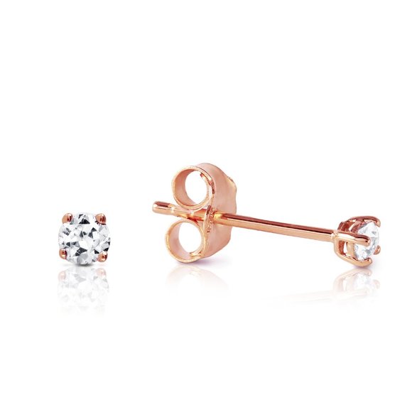 14K. GOLD STUD EARRINGS WITH 0.10 CT. DIAMONDS